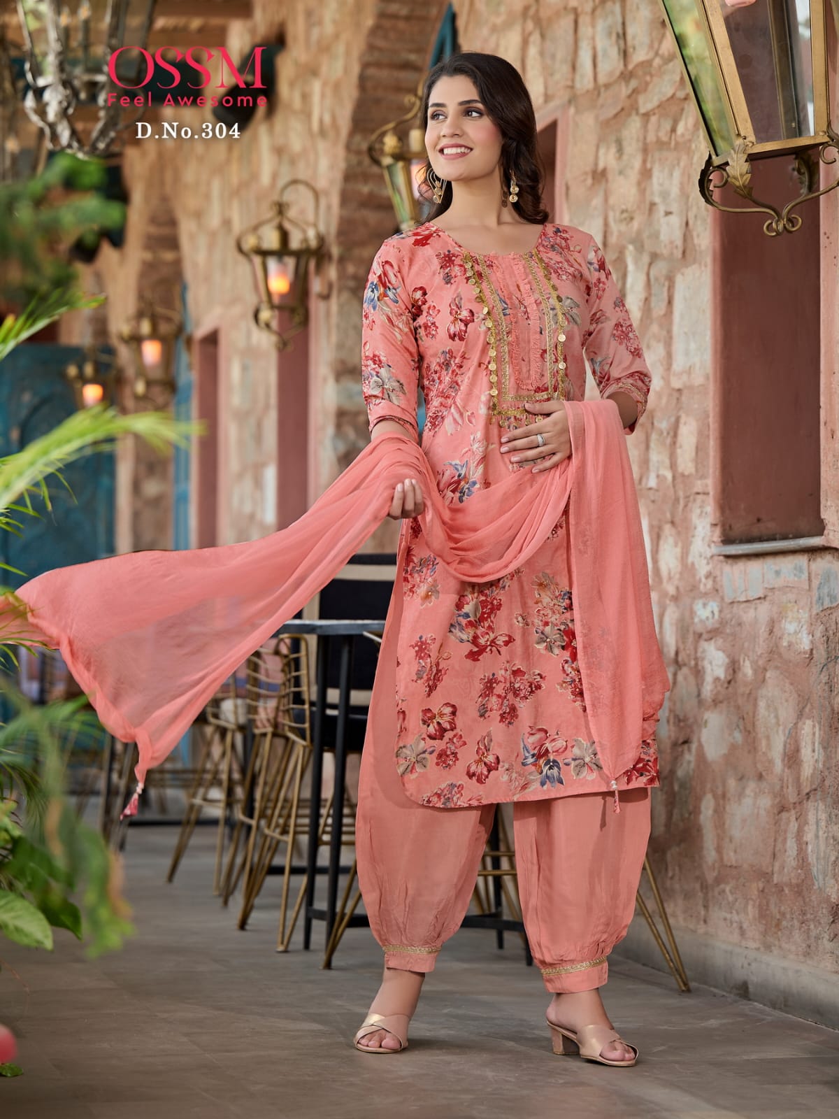 Ossm Afghani Vol 3 Premium Chanderi Readymade Suits Catalog
